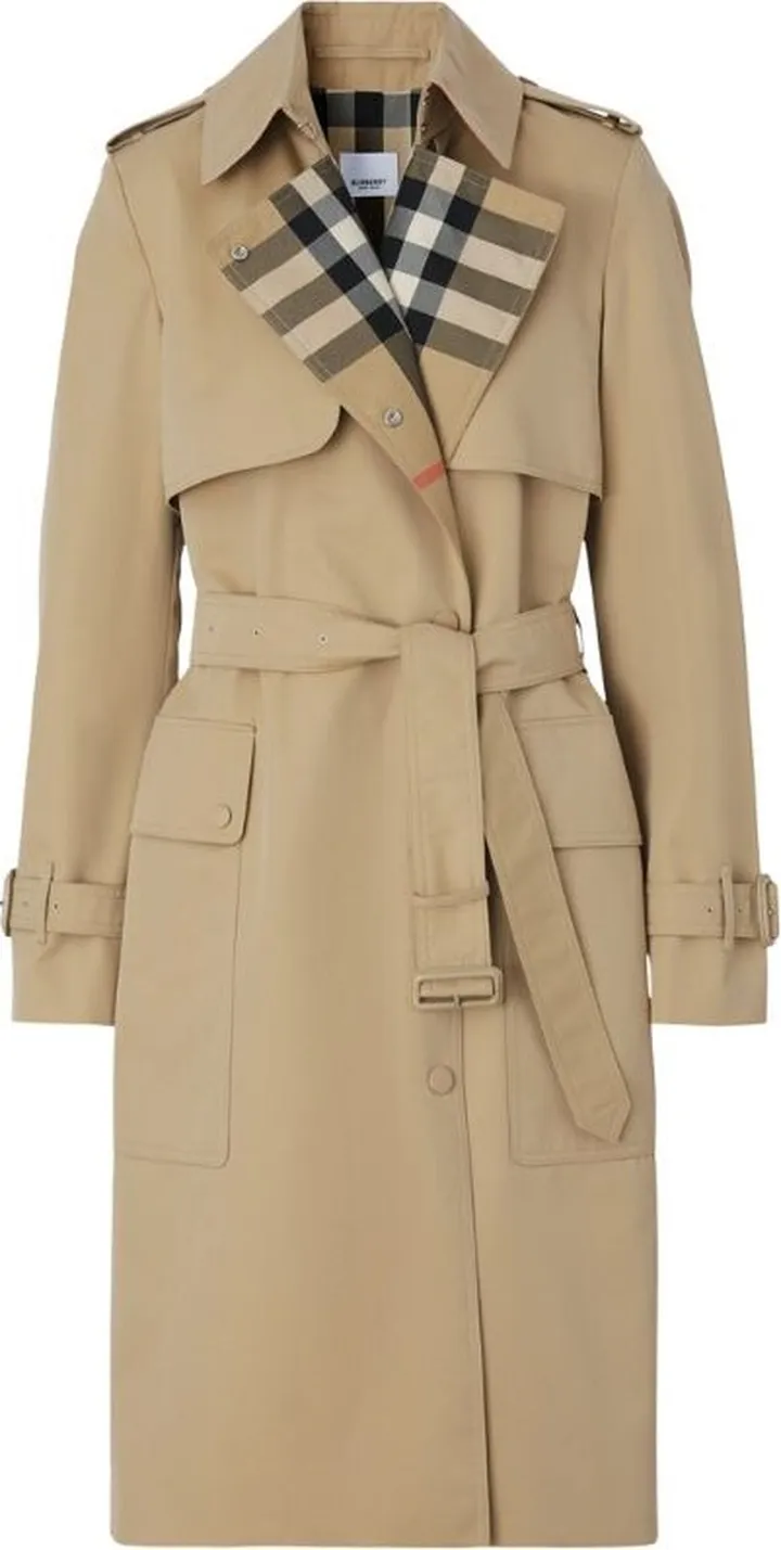 Burberry Check-Panel Trench Coat