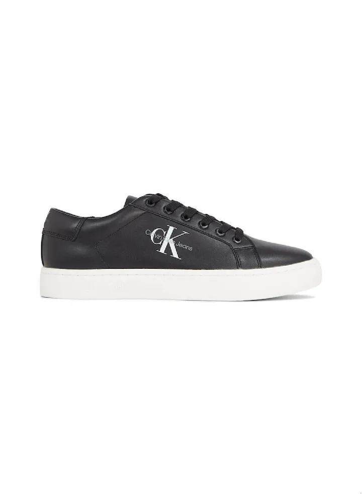 Men's Leather Trainers - recycled and bio-based blend leather upper , Black