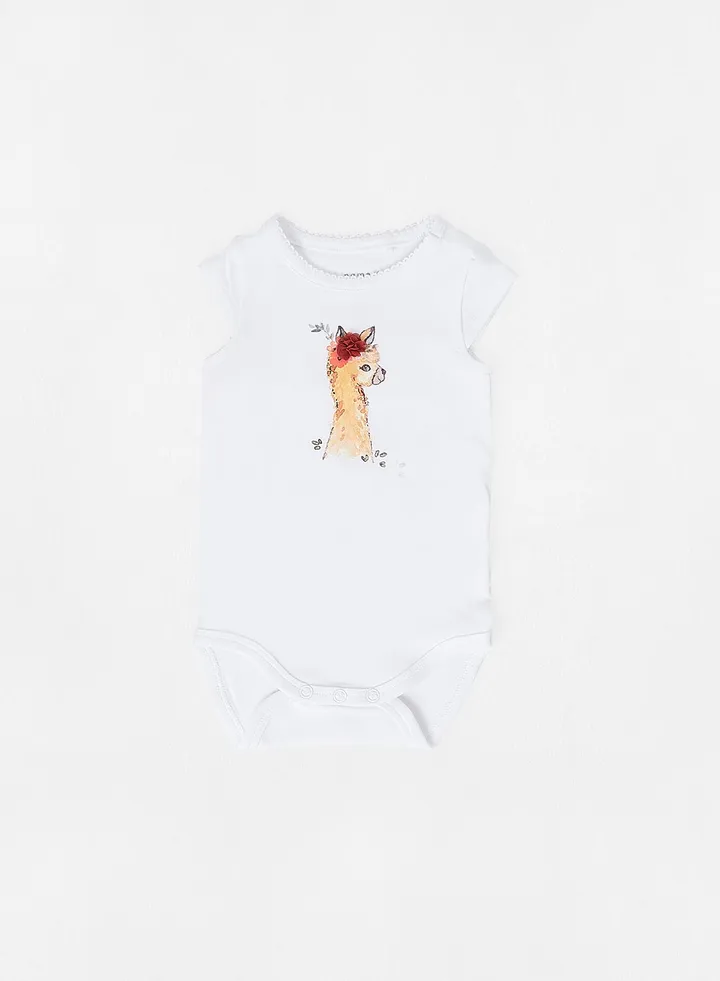 Baby Animal Print Romper White