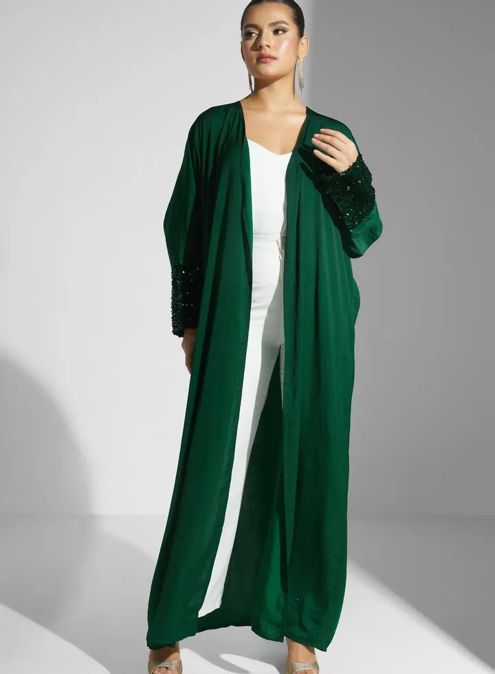 Shimmer Cuff Abaya