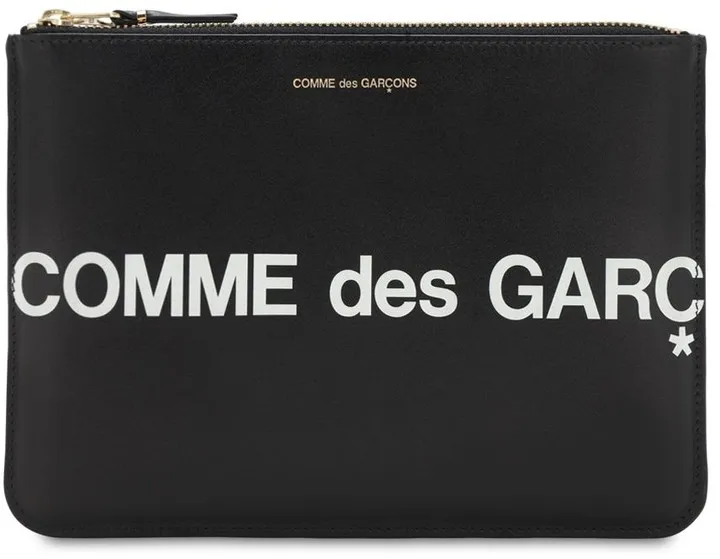 Maxi logo leather pouch