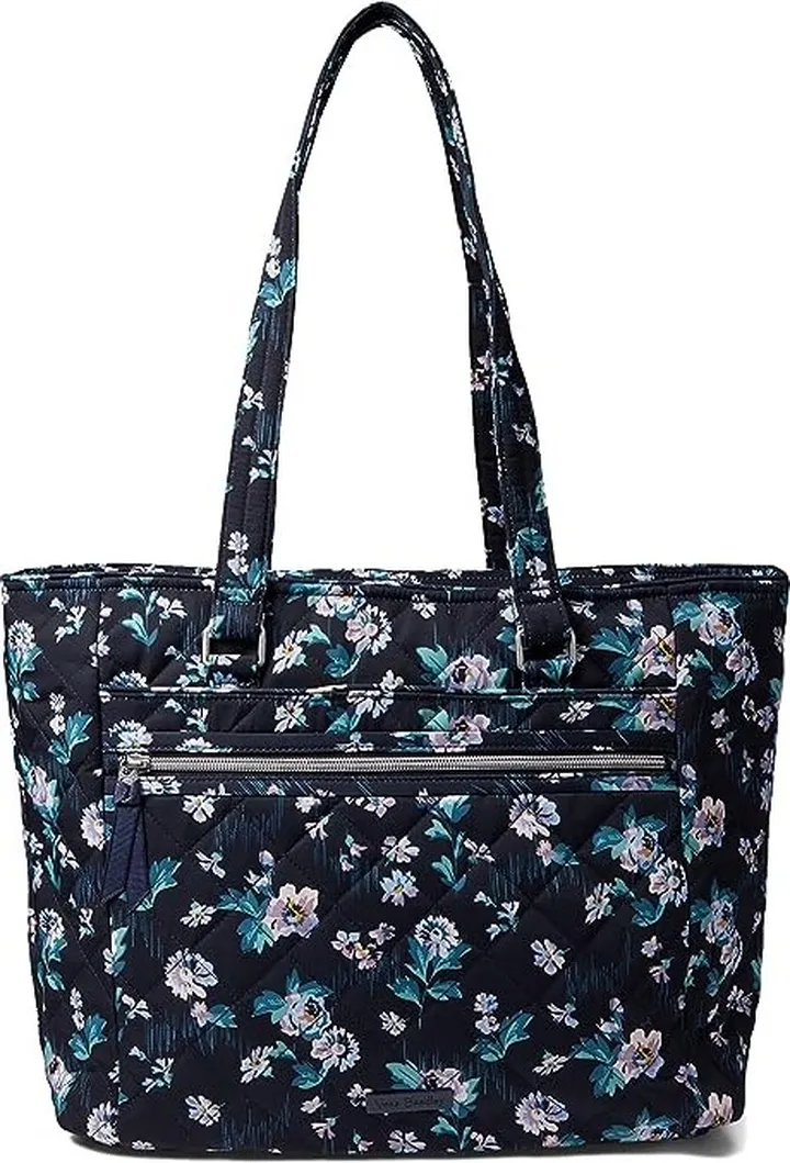 Vera Bradley Performance Twill Work Tote (Navy Garden) Tote Handbags