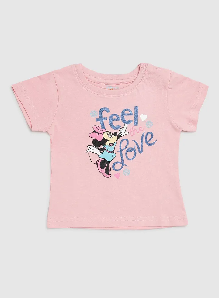 Baby Girls Crew Neck T-Shirt Pink