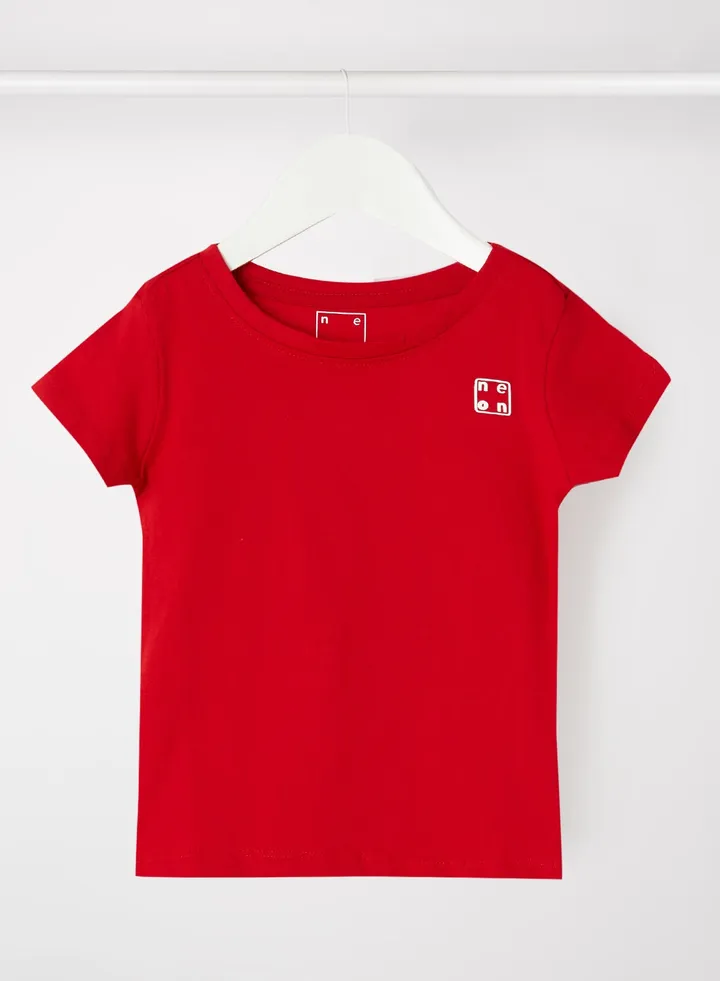 Girls Round Neck Short Sleeve T-Shirt Coral