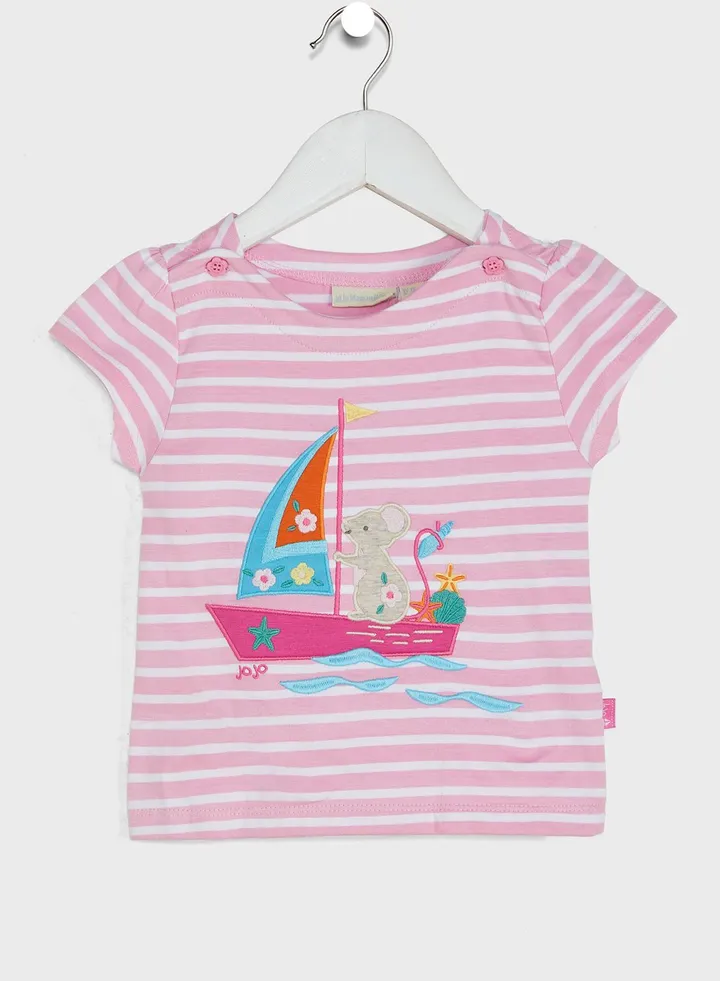 Kids Sailboat Applique T-Shirt