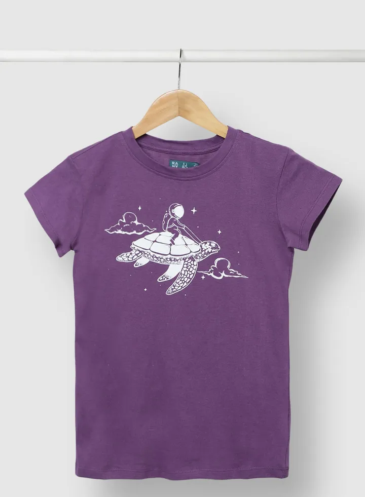 Girls Elegant Comfortable Cozy Stylish T-Shirt Purple