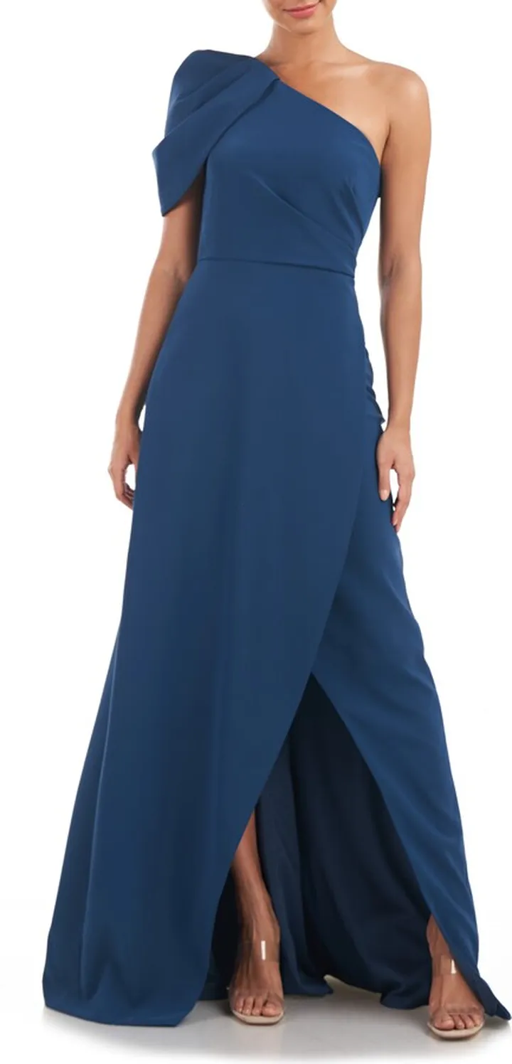 Briana One-Shoulder Draped Gown