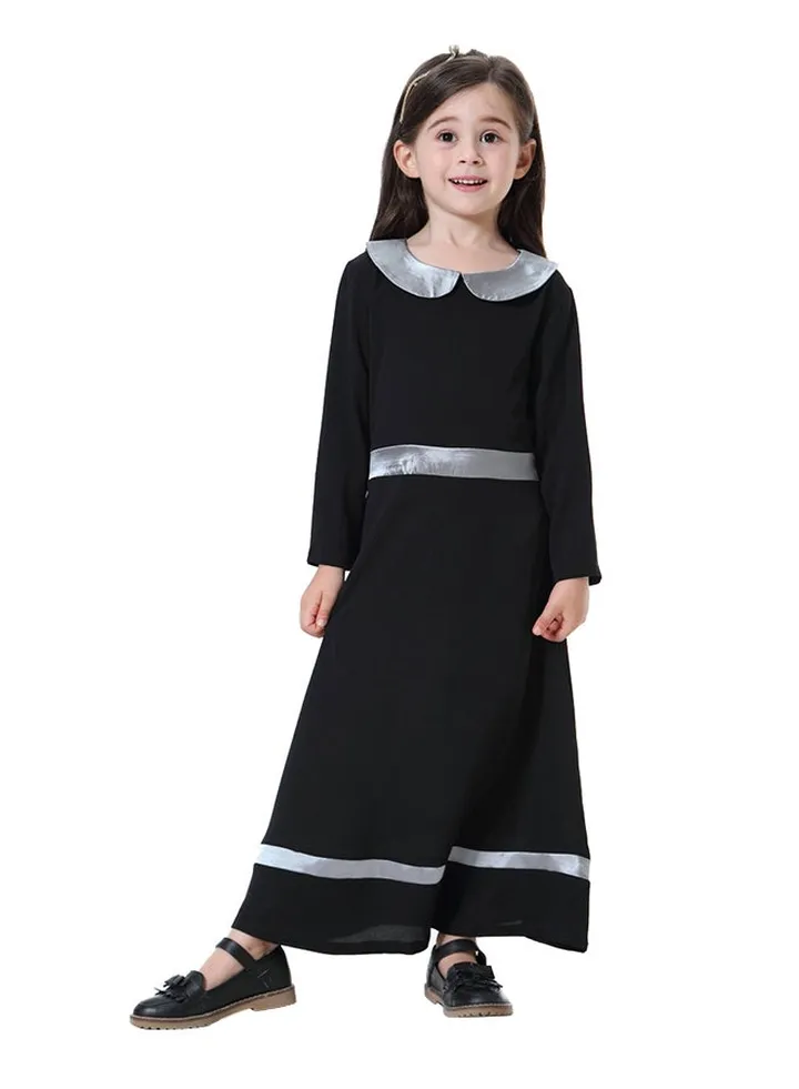 Long Sleeves Maxi Abaya Black/Silver