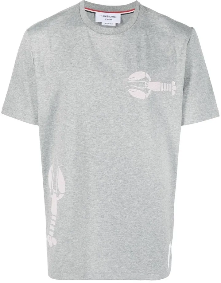 lobster-print round-neck T-shirt