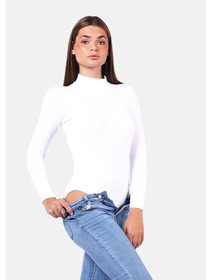 comodo highneck long sleeve bodysuit egyptian cotton 100%