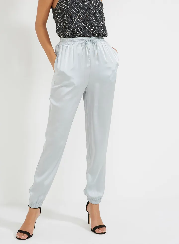 Pale Satin Tracksuit White