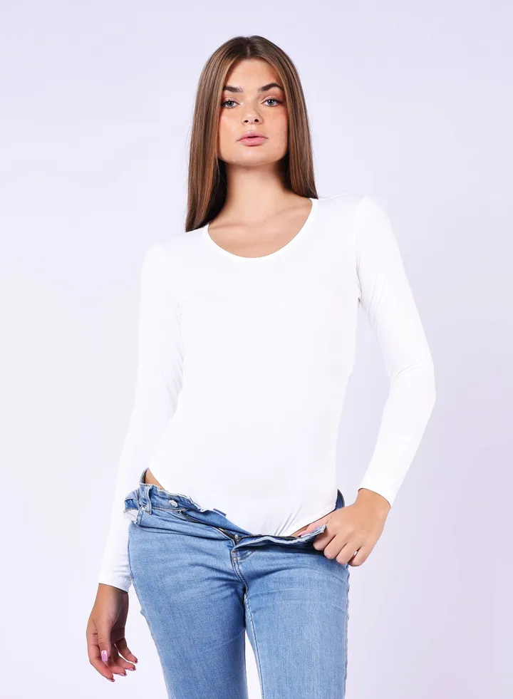 Comodo long sleeve bodysuit egyptian cotton 100%