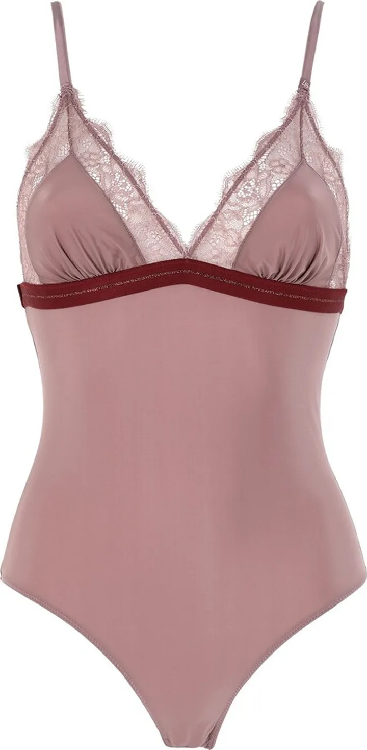 Doris Grey Violet Lingerie Bodysuit Mauve