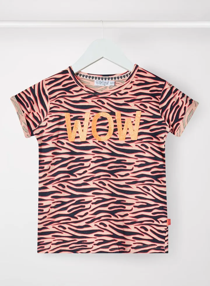 Baby/Kids Tiger Print T-Shirt Peach/Navy