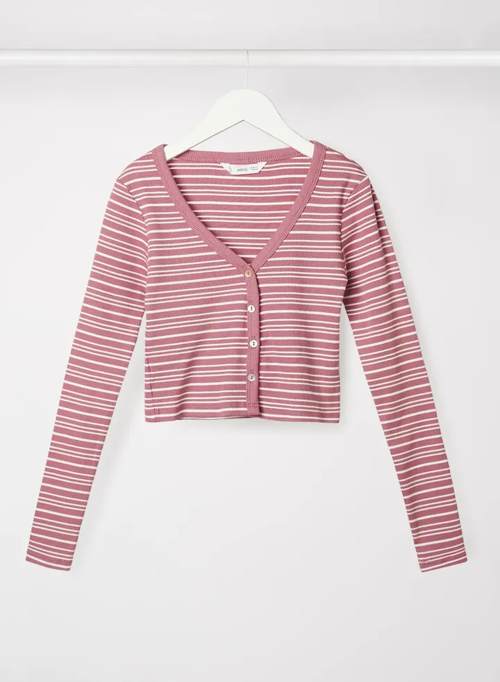 Teen Stripe Print T-Shirt Pink
