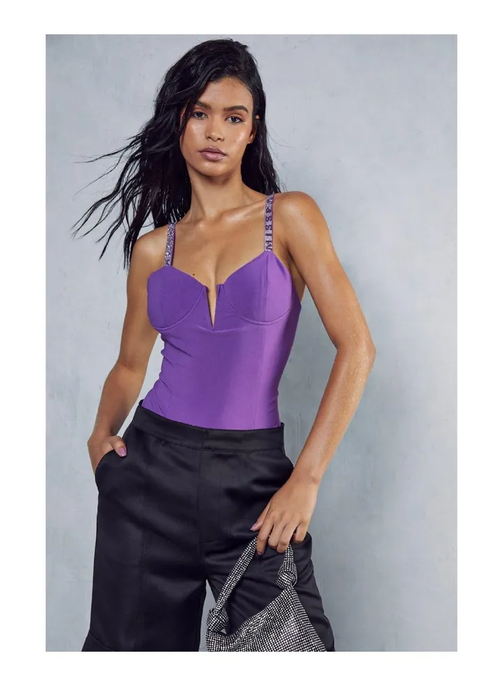 (Me) Misspap Diamante Strap Bodysuit
