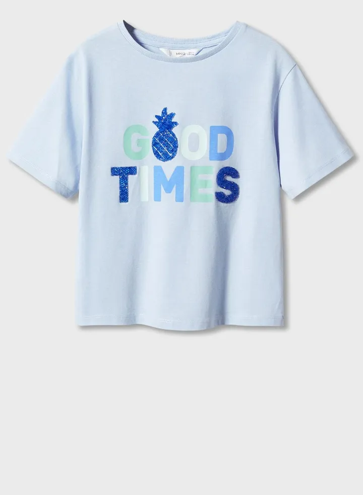 Kids Good Vibes Text Print Top