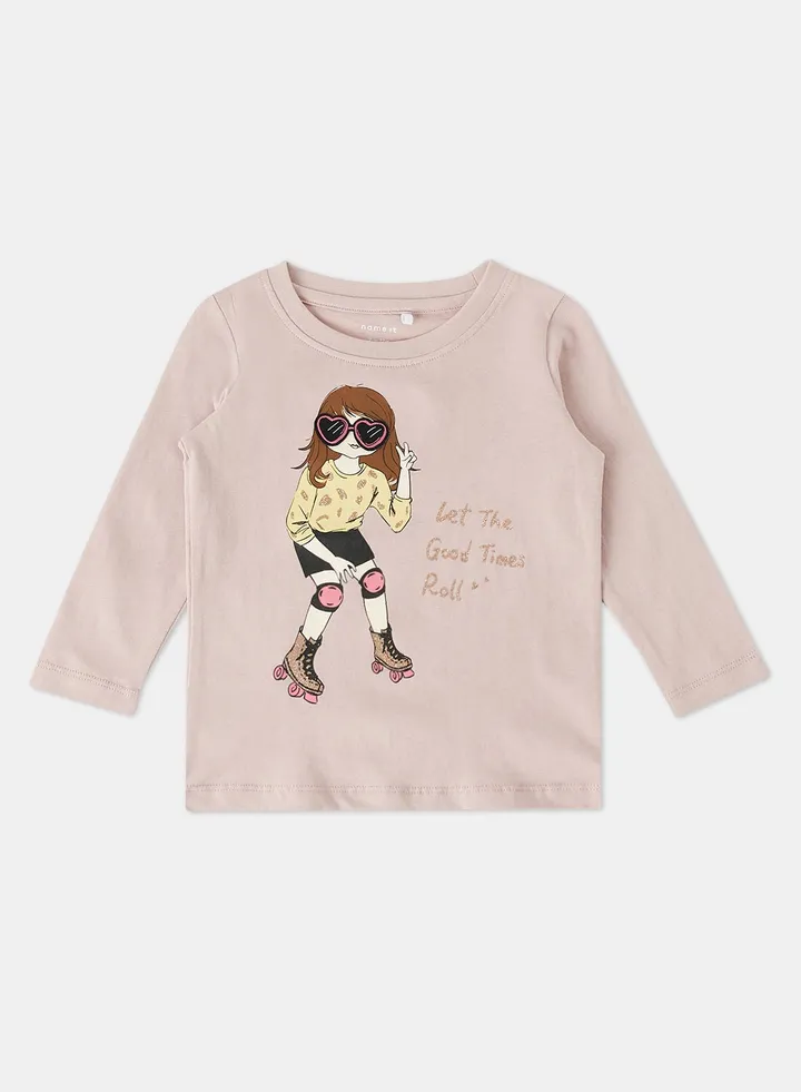 Girls Glitter Long Sleeve T-Shirt