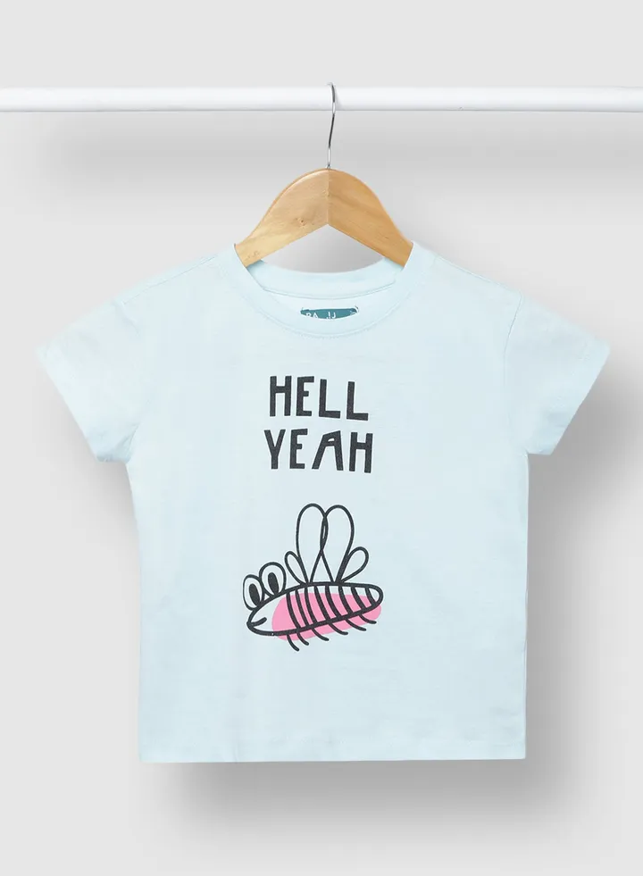 Girls Modish Cotton Comfortable Stylish T-Shirt Light Blue
