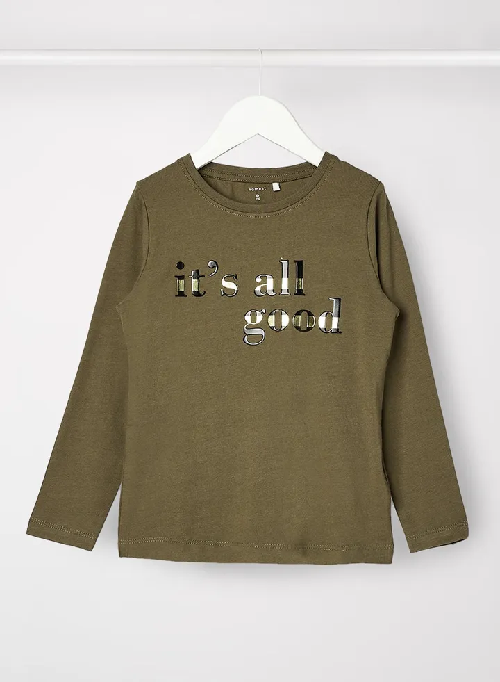 Kids/Teen Text Print T-Shirt Green