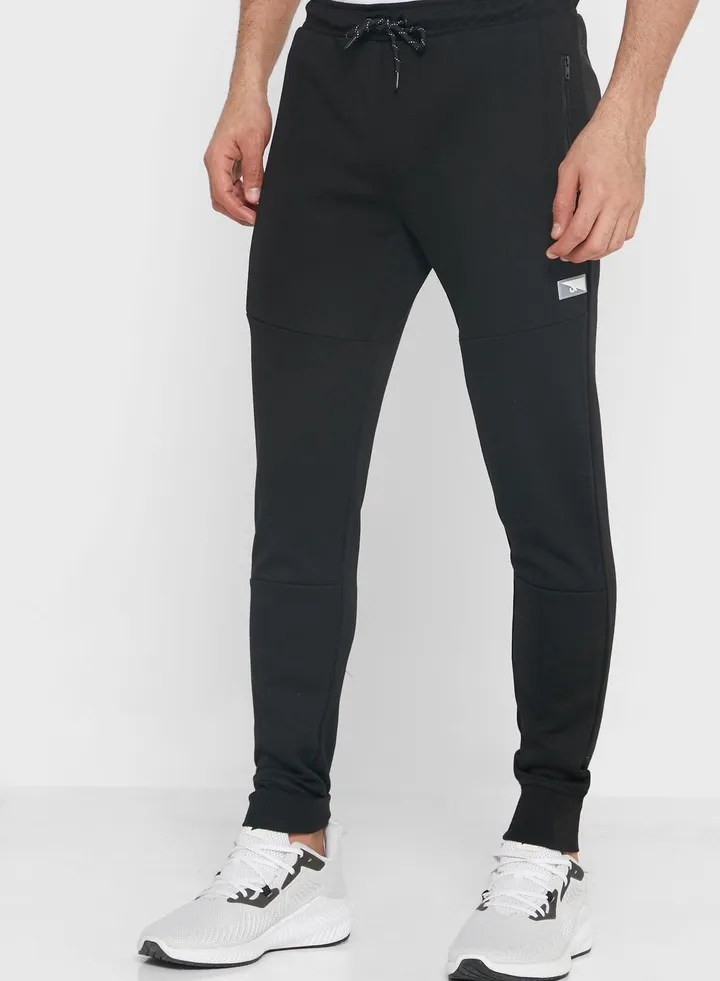 Cuffed Mid-Rise Sweatpants Black