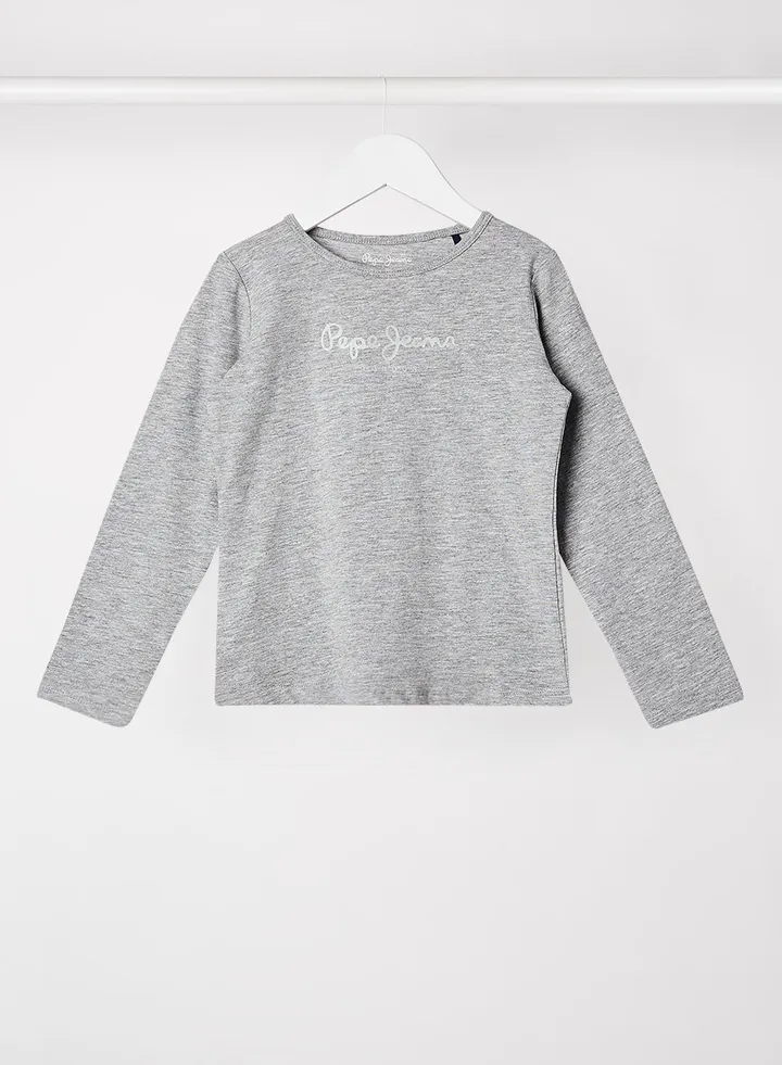 Kids/Teen Hana Glitter Logo T-Shirt Grey