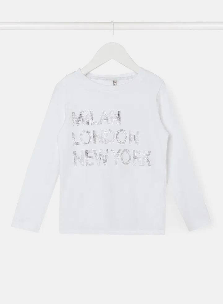 Girls Embellished Long Sleeve T-Shirt