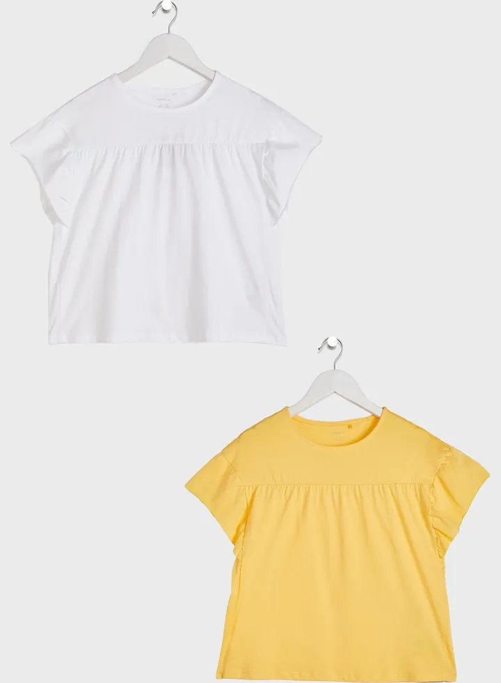 Kids 2 Pack Slogan Top