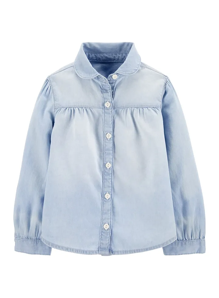 Infants Gather Detailed Shirt Light Blue
