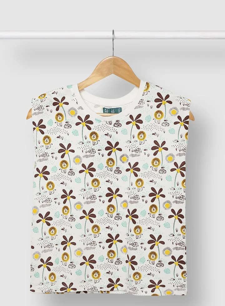 Girls Printed Long lasting Comfy T-Shirt Brown