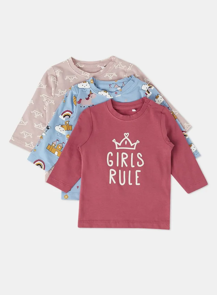 Girls Graphic Print Top (Pack of 3)