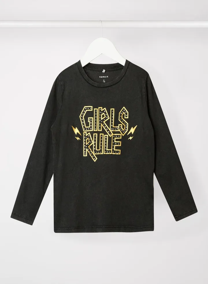 Kids/Teen Front Text T-Shirt Black