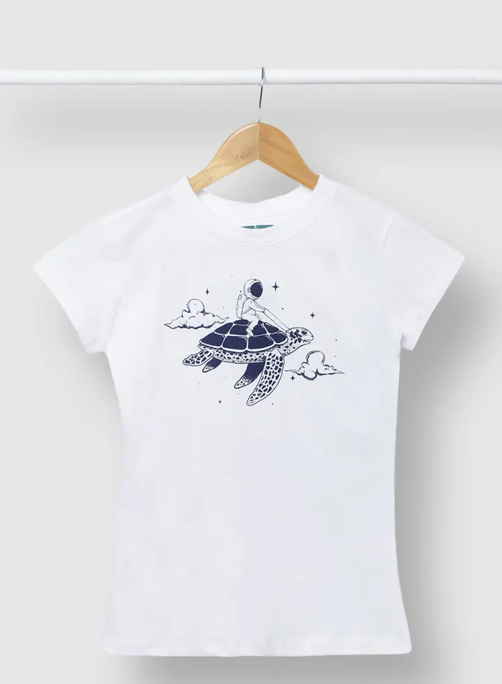 Girls Modish Cotton Casual Comfortable Stylish T-Shirt White