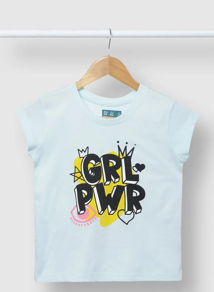 Girls Modish Comfortable Stylish T-Shirt Light Blue