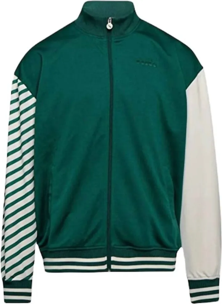 Men'S Zip Up Track Jacket in Verdant Green
