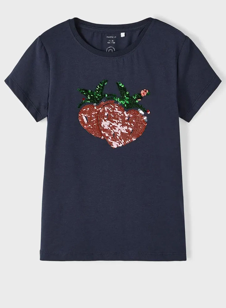 Kids Sequin Strawberry T-Shirt