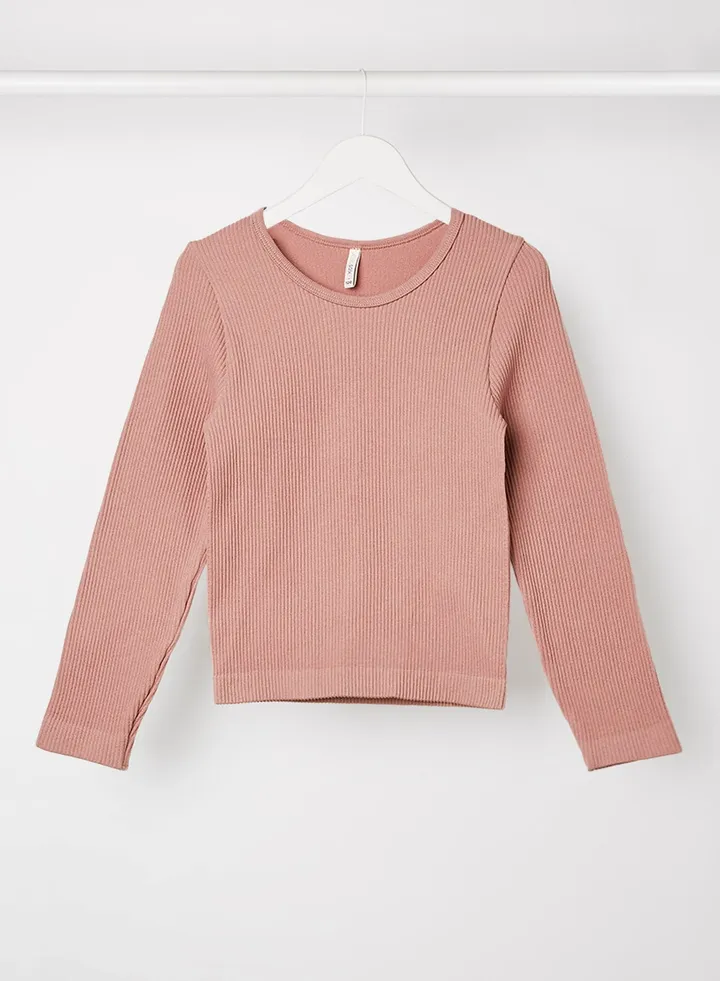Kids/Teen Ribbed T-Shirt Pink