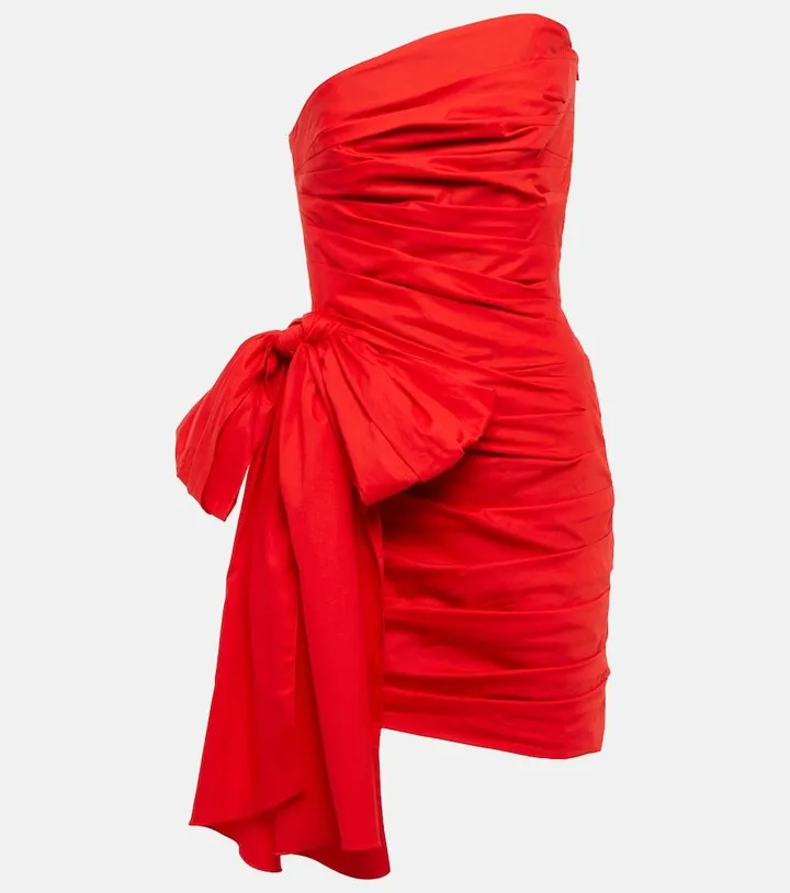 Strapless cotton minidress