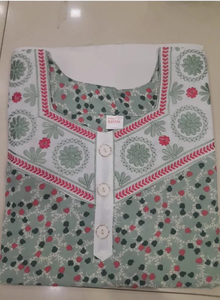 UNIQUE FRONT NECK THREAD EMBROIDERY PRINTED FRONT BUTTONED ARABIC KAFTAN JALABIYA DRESS