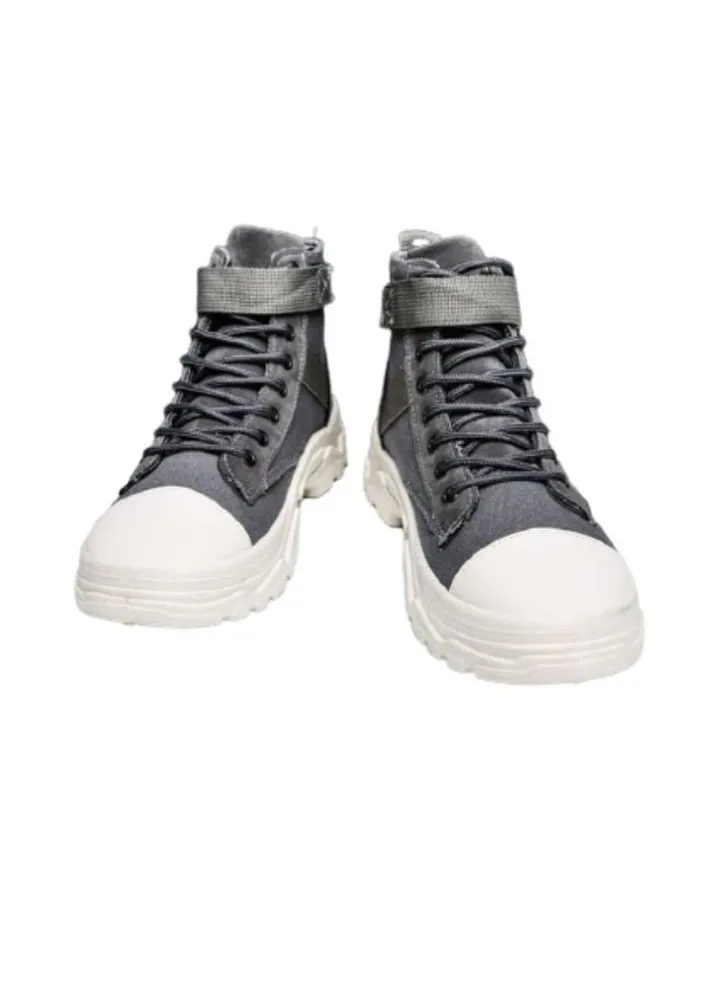 Lace-Up High Top Sneakers Grey/White