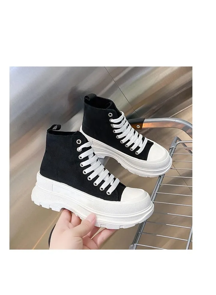 New Thick Soled Canvas Shoes Female Couple Style Casual Shoes Fashion Men's And Women's Tide Shoes