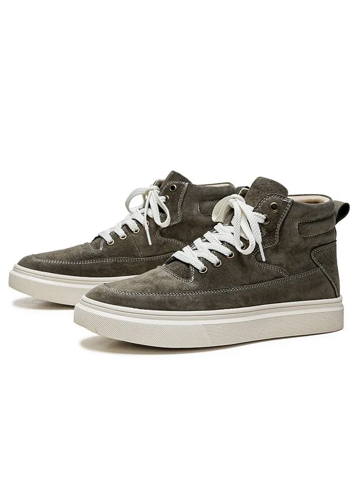 Reverse Velvet Lace up Men's Casual Board Shoes