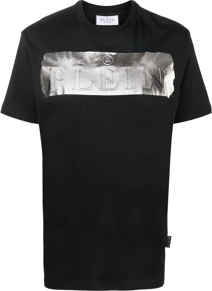 metallic-detail logo T-shirt