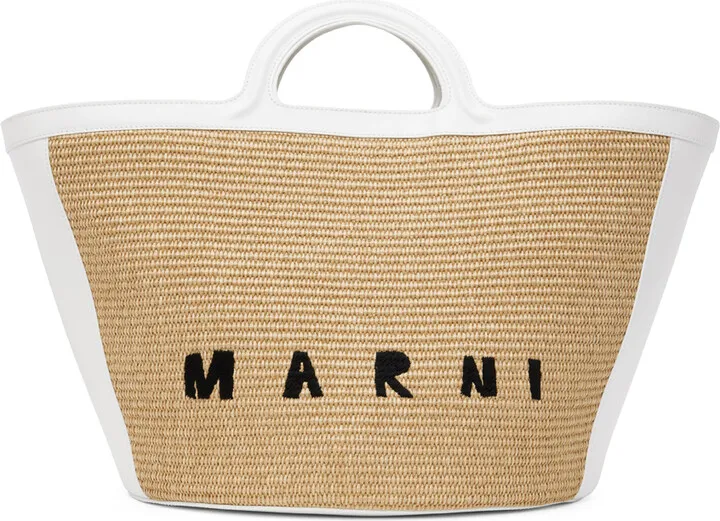 Marni Beige Large Tropicalia Tote