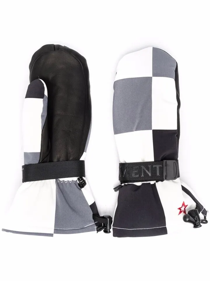 Checked Ski-Style Gloves