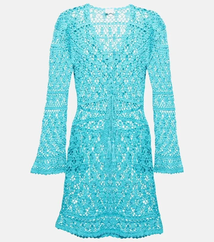 Bianca crochet cotton minidress