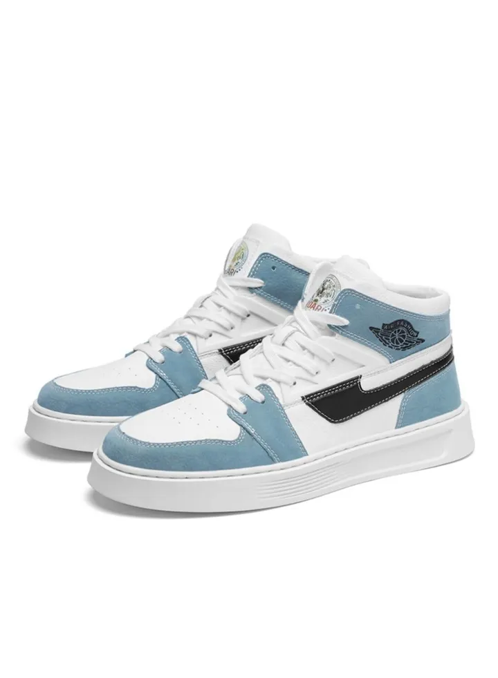 High top board shoes for men's thick soles, high rise sports shoes, casual mid top, versatile and trendy shoes