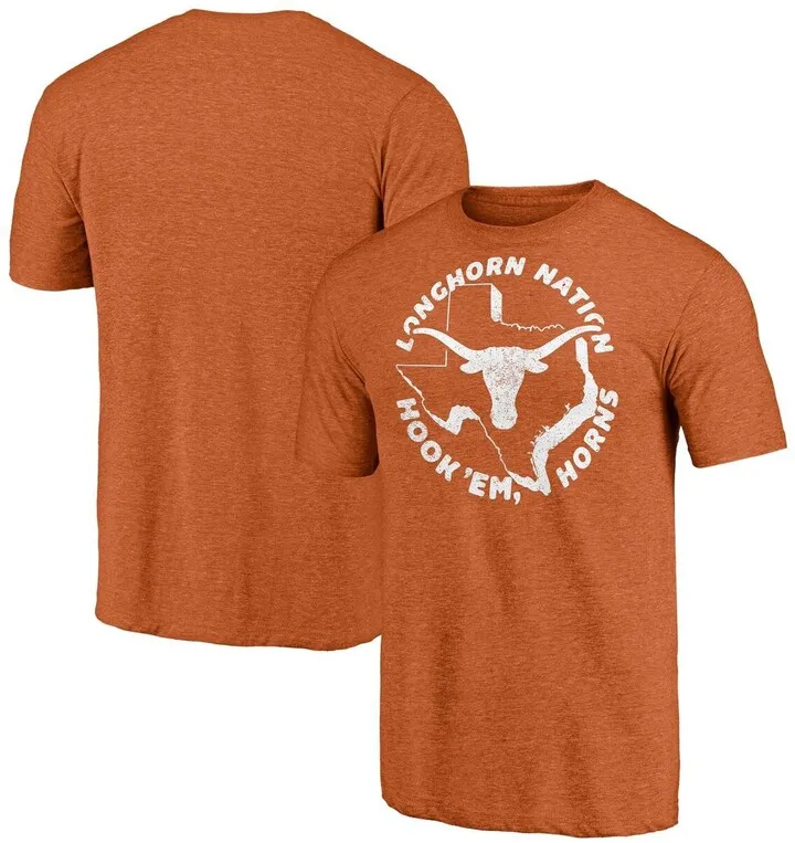 Men's Heathered Texas Orange Texas Longhorns Hometown Tri-Blend T-shirt
