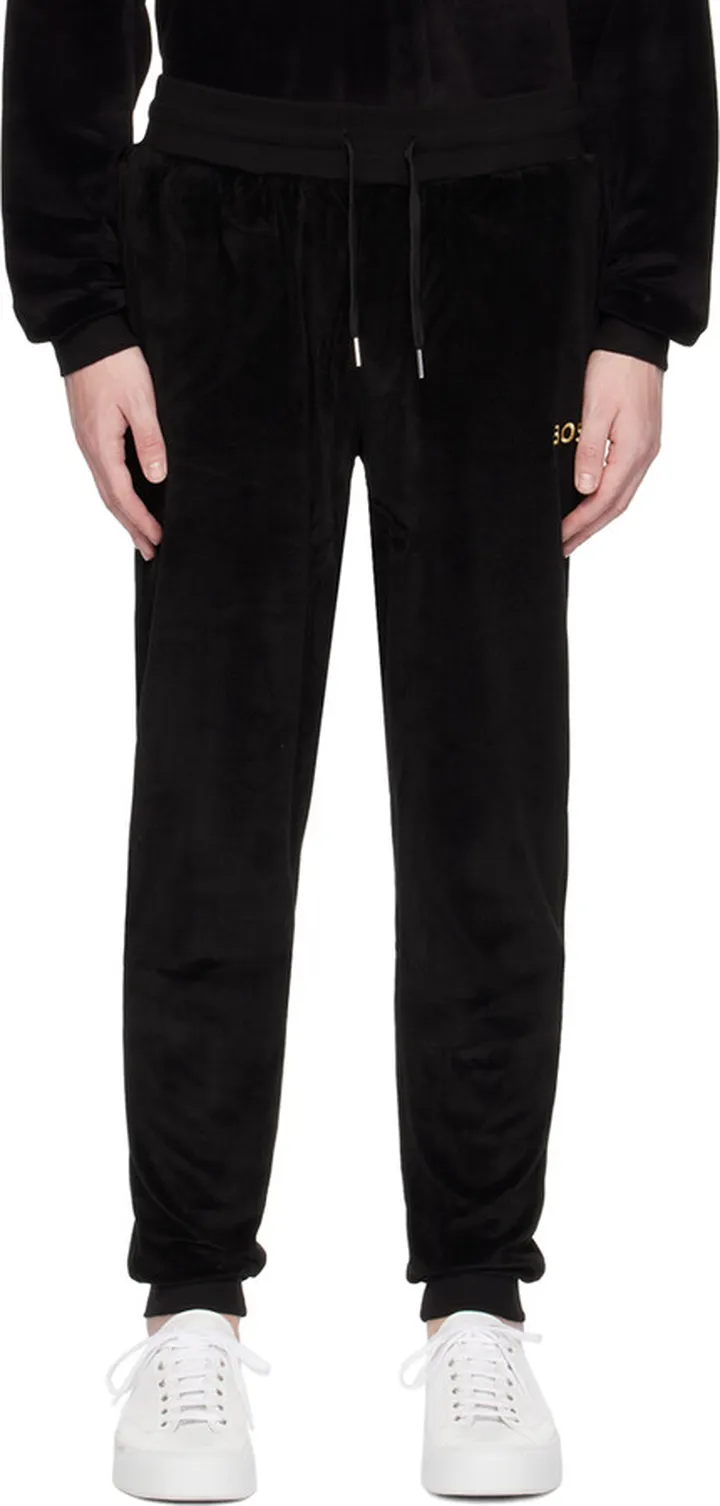 BOSS Black Embroidered Track Pants