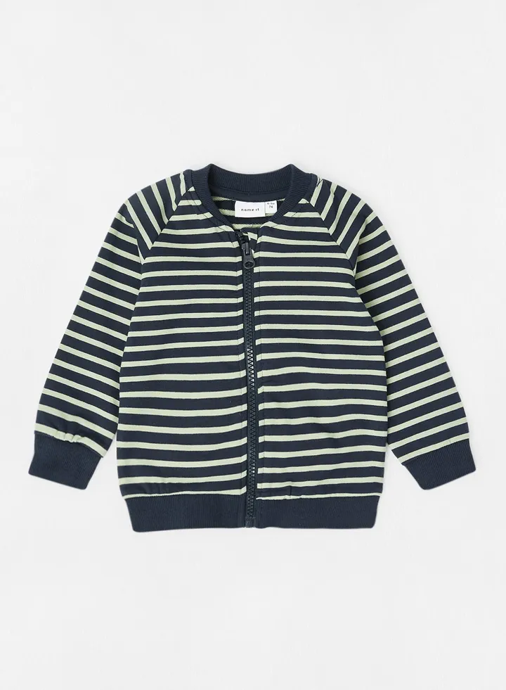 Baby Striped Cardigan Navy/White